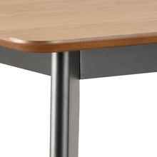 Load image into Gallery viewer, Roxby Bar Table Brown Oak With Black Legs And Footrest Modern Dining 120x60x105 cm
