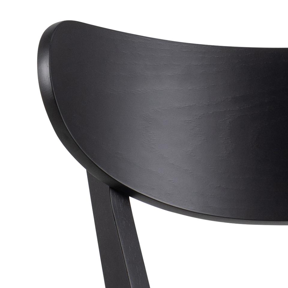 Roxby Designer Black Bar Stools Set Of 2 Curved Wood Foot Rest Kitchen Furniture