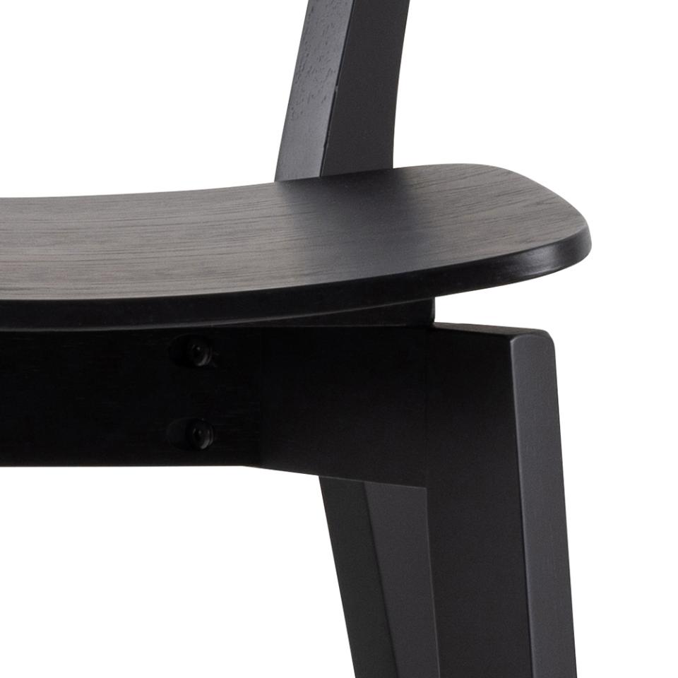 Roxby Designer Black Bar Stools Set Of 2 Curved Wood Foot Rest Kitchen Furniture