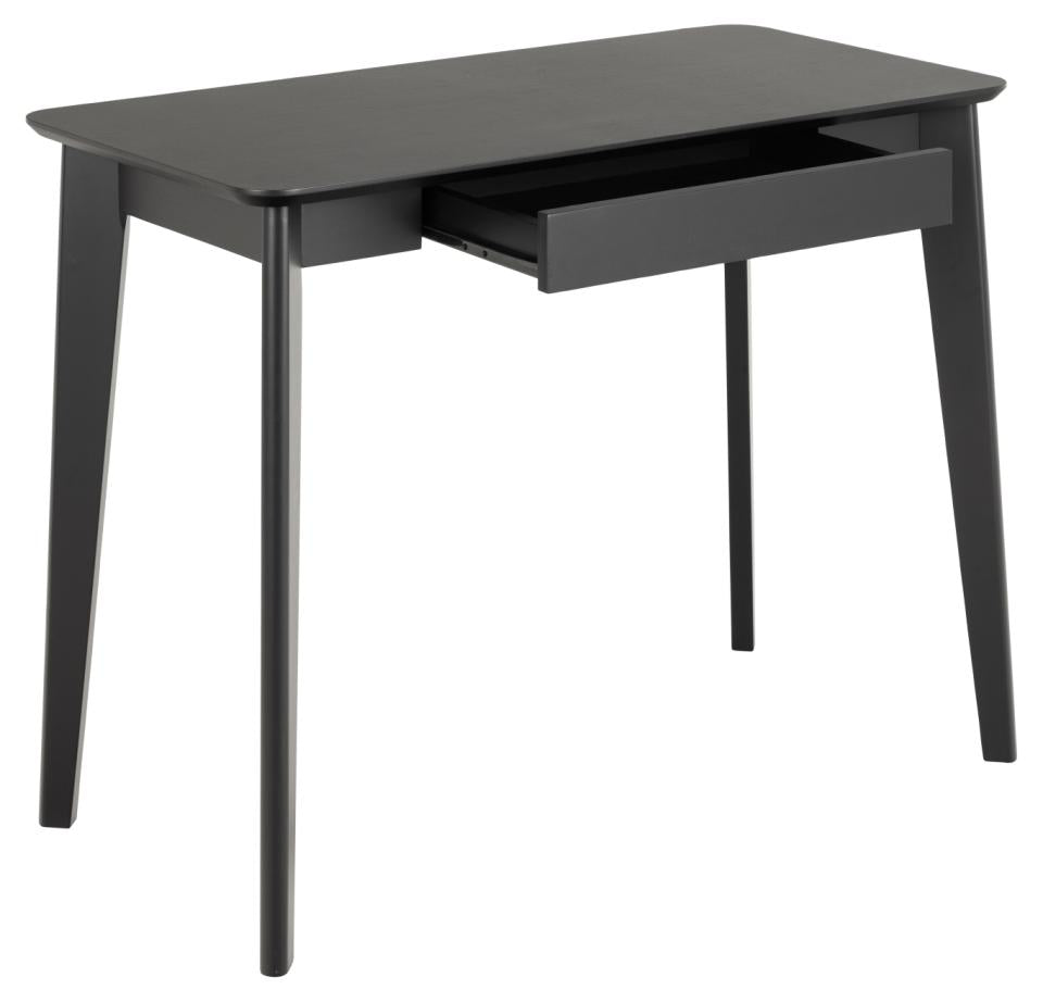 a black desk on a white background