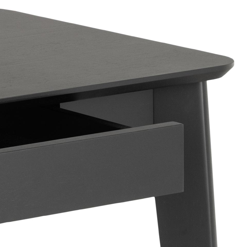 Roxby Modern Black Office Desk With Drawer 100cm