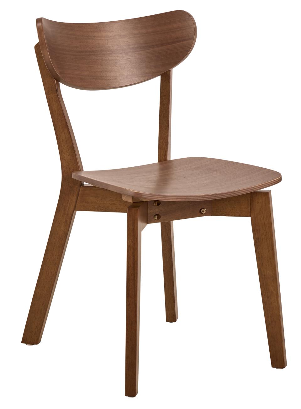 Roxby Curved Wood Dining Chair, Walnut Wood Designer Chairs Set Of 2