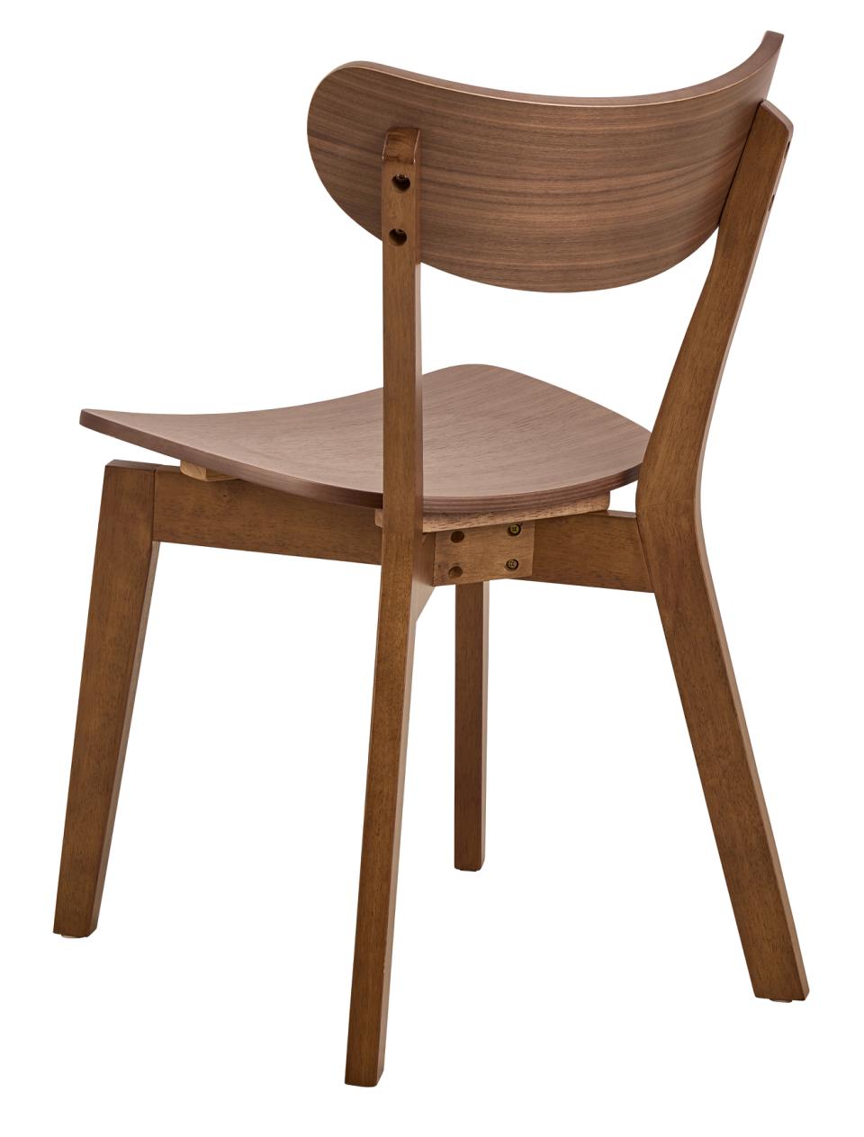 Roxby Curved Wood Dining Chair, Walnut Wood Designer Chairs Set Of 2