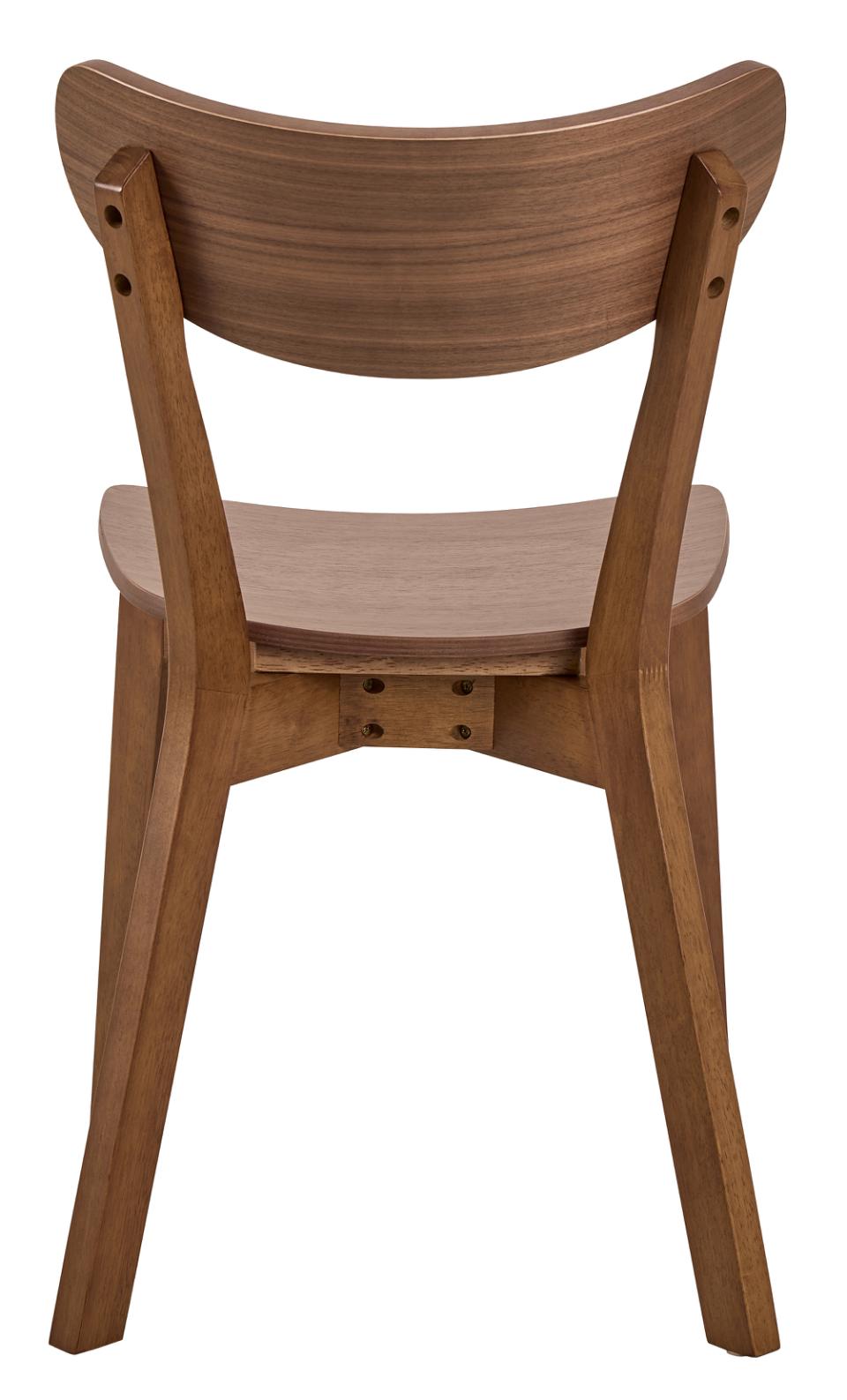 Roxby Curved Wood Dining Chair, Walnut Wood Designer Chairs Set Of 2