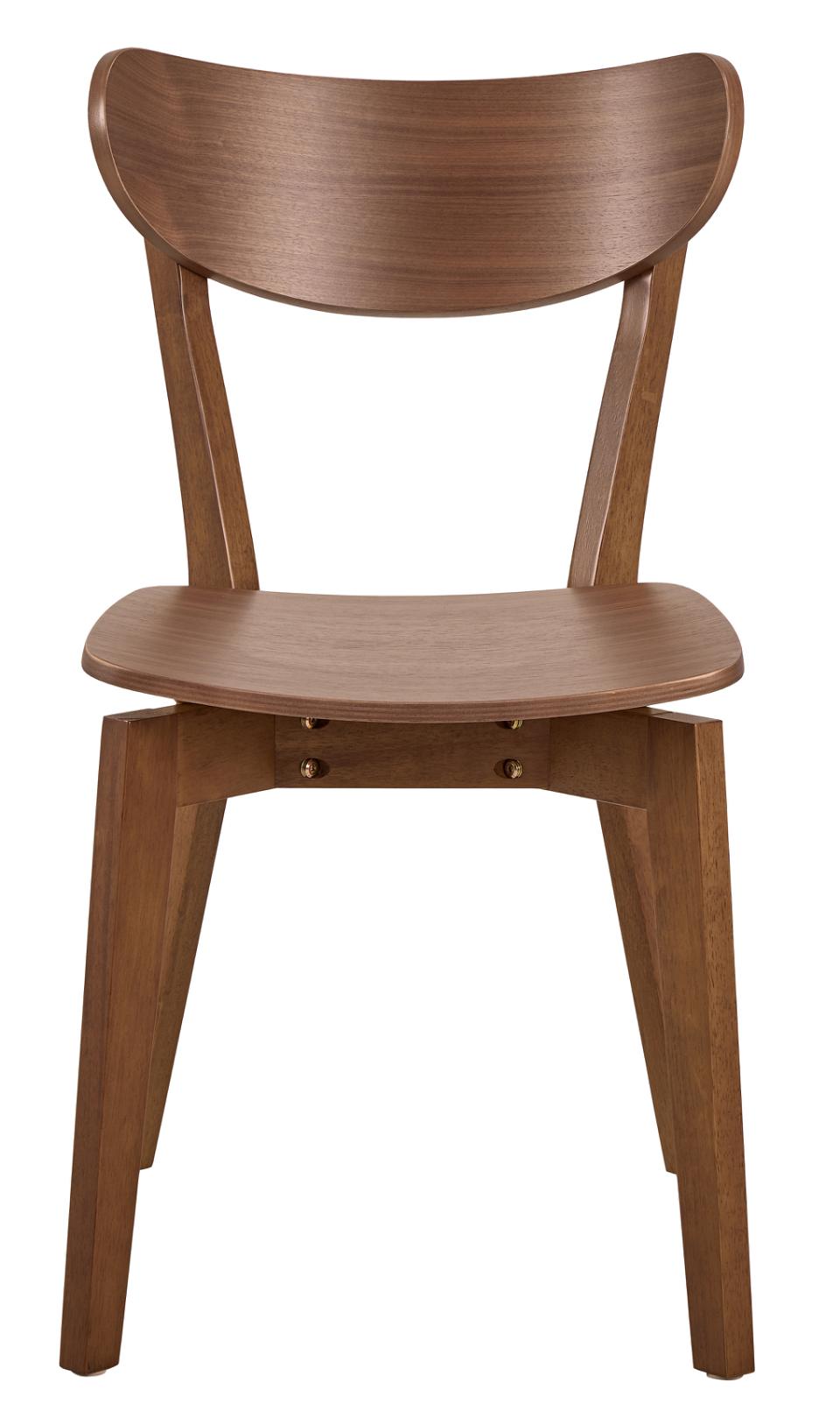 Roxby Curved Wood Dining Chair, Walnut Wood Designer Chairs Set Of 2
