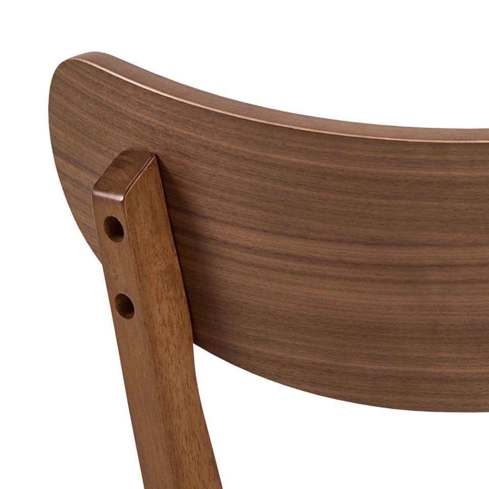 Roxby Curved Wood Dining Chair, Walnut Wood Designer Chairs Set Of 2