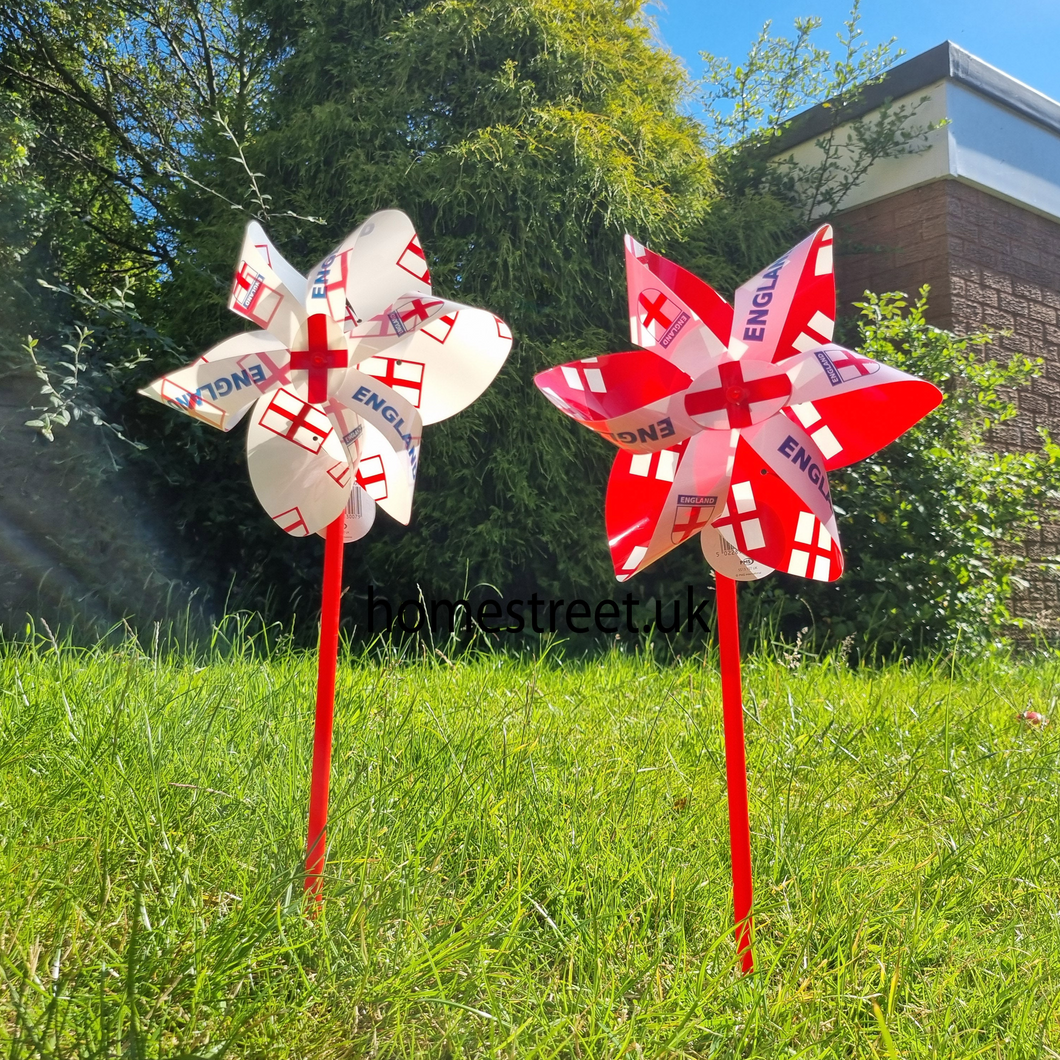 Garden Windmill Pair Of England St George Flag Design Fun Supporter Decorations