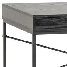 Load image into Gallery viewer, Seaford Sottile Black Office Desk With Drawer And Metal Base 110x45cm

