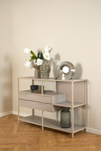 Load image into Gallery viewer, Seaford Bookcase Unit With 2 Drawers, 3 Grey Shelves And Metal Frame 114x35x78 cm

