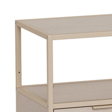 Load image into Gallery viewer, Seaford Bookcase Unit With 2 Drawers, 3 Grey Shelves And Metal Frame 114x35x78 cm
