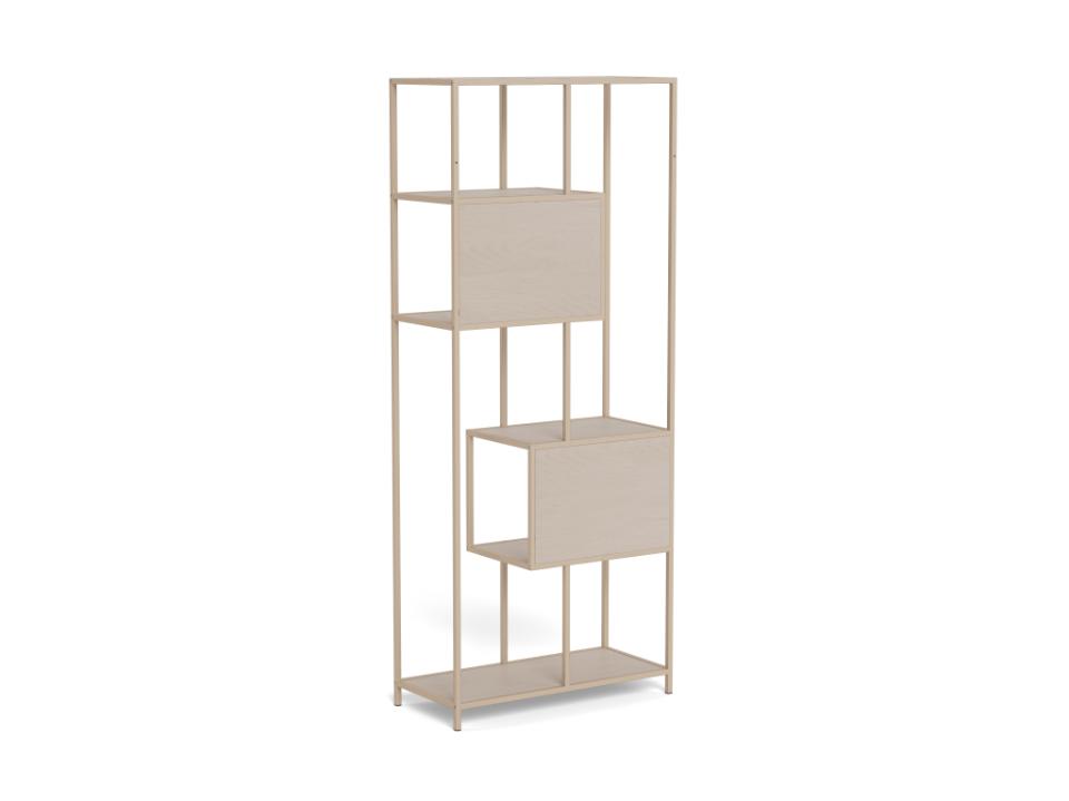 Seaford Bookcase Tall Grey Shelving Unit With 5 Shelves 185x77x35xcm
