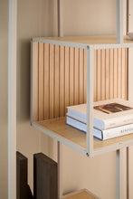 Load image into Gallery viewer, Seaford Bookcase Tall Grey Brown Shelving Unit With 5 Shelves 185x77x35xcm
