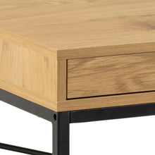 Load image into Gallery viewer, Seaford Sottile Extra Large Oak Office Desk With Drawer And Metal Base 140x58cm
