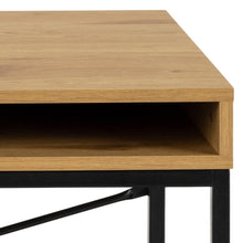 Load image into Gallery viewer, Seaford Sottile Extra Large Oak Office Desk With Drawer And Metal Base 140x58cm
