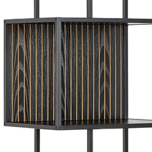 Load image into Gallery viewer, Seaford Bookcase Tall Shelving 2 Drawer Unit With 4 Shelves In Black 185x77x35cm
