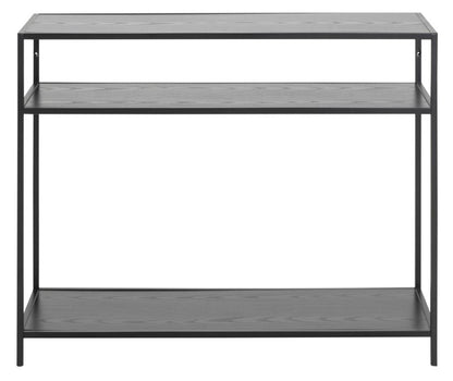 Seaford Console Unit Shelf Storage Table In Black 100x35x79cm