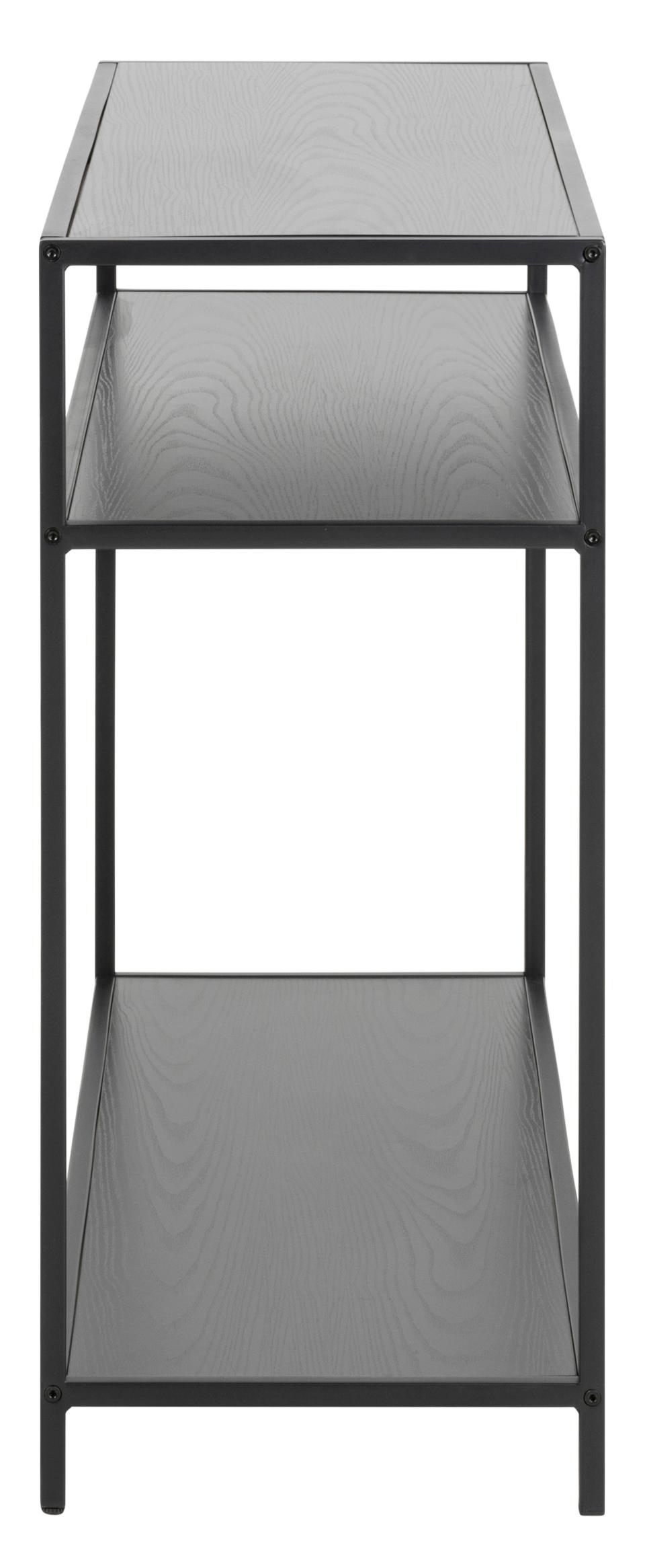 Seaford Console Unit Shelf Storage Table In Black 100x35x79cm