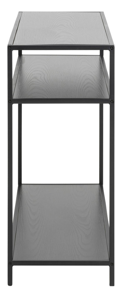 Seaford Console Unit Shelf Storage Table In Black 100x35x79cm