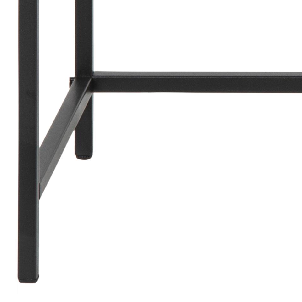 Close-up of a black metal frame on a white background