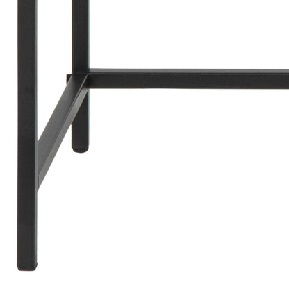 Close-up of a black metal frame on a white background