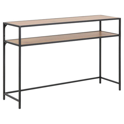Seaford Console Table Large Shelf Storage Unit In Oak 120x35x79cm