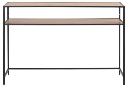 Seaford Console Table Large Shelf Storage Unit In Oak 120x35x79cm