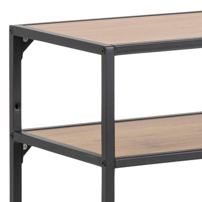 Seaford Console Table Large Shelf Storage Unit In Oak 120x35x79cm
