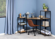 Load image into Gallery viewer, Seaford Corner Office Desk In Oak With Metal Base 85x85cm

