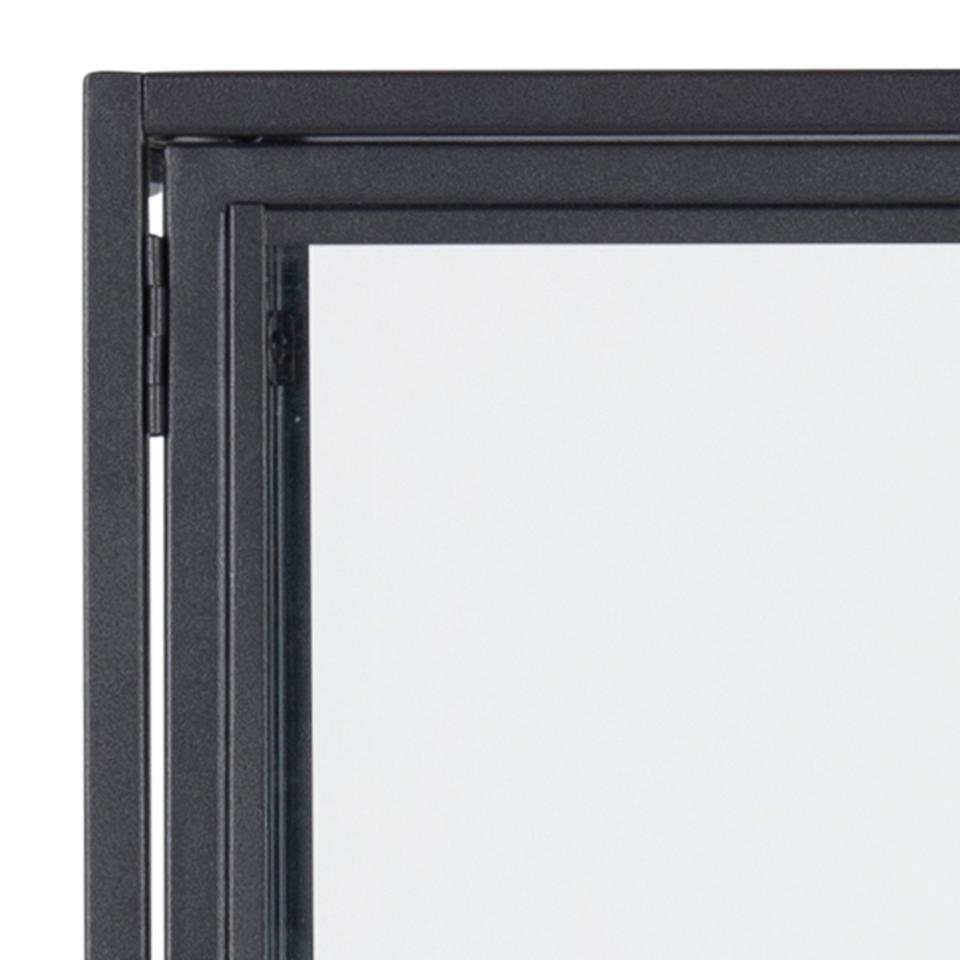 Seaford Display Cabinet With Solid Metal Frame Tall Clear Glass Door 77x35x150cm