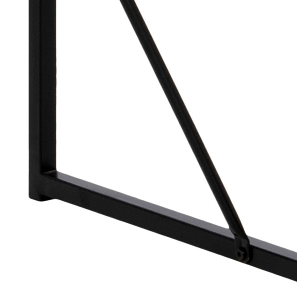 Seaford Bar Table With Black Top And Metal Base 120x60x105cm