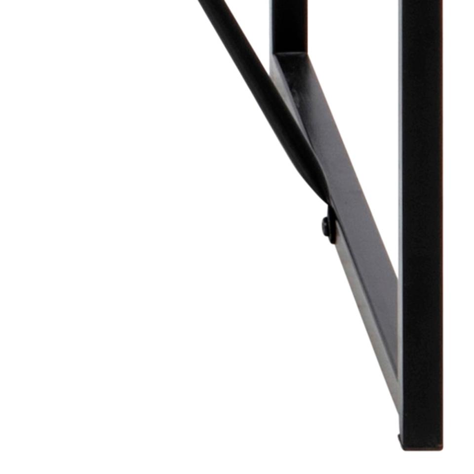 Seaford Bar Table With Black Top And Metal Base 120x60x105cm