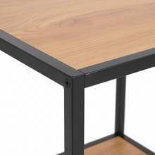 Load image into Gallery viewer, Seaford Brown Oak Bedside Table With 2 Shelves And A Steel Frame
