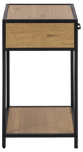Load image into Gallery viewer, Seaford Bedside table With Drawer In Oak With Steel Frame
