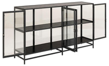 Load image into Gallery viewer, Seaford Display Cabinet With Black Metal Frame, 4 Doors And Shelves 152x35x86 cm
