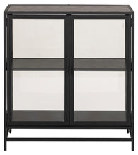 Load image into Gallery viewer, Seaford Display Cabinet With Black Metal Frame, 2 Doors And Shelves 77x35x86 cm
