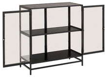 Load image into Gallery viewer, Seaford Display Cabinet With Black Metal Frame, 2 Doors And Shelves 77x35x86 cm
