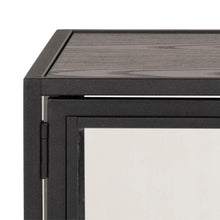 Load image into Gallery viewer, Seaford Display Cabinet With Black Metal Frame, 2 Doors And Shelves 77x35x86 cm
