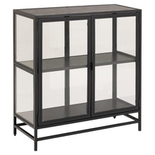 Load image into Gallery viewer, Seaford Display Cabinet With Black Metal Frame, 2 Doors And Shelves 77x35x86 cm
