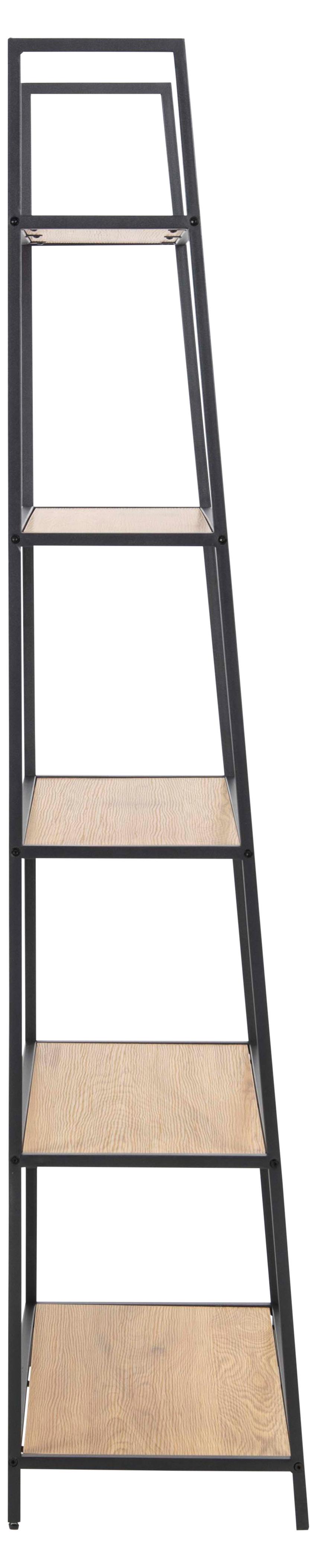 Seaford Angle Bookcase Wall Shelving Unit In Oak 77x36x175 cm