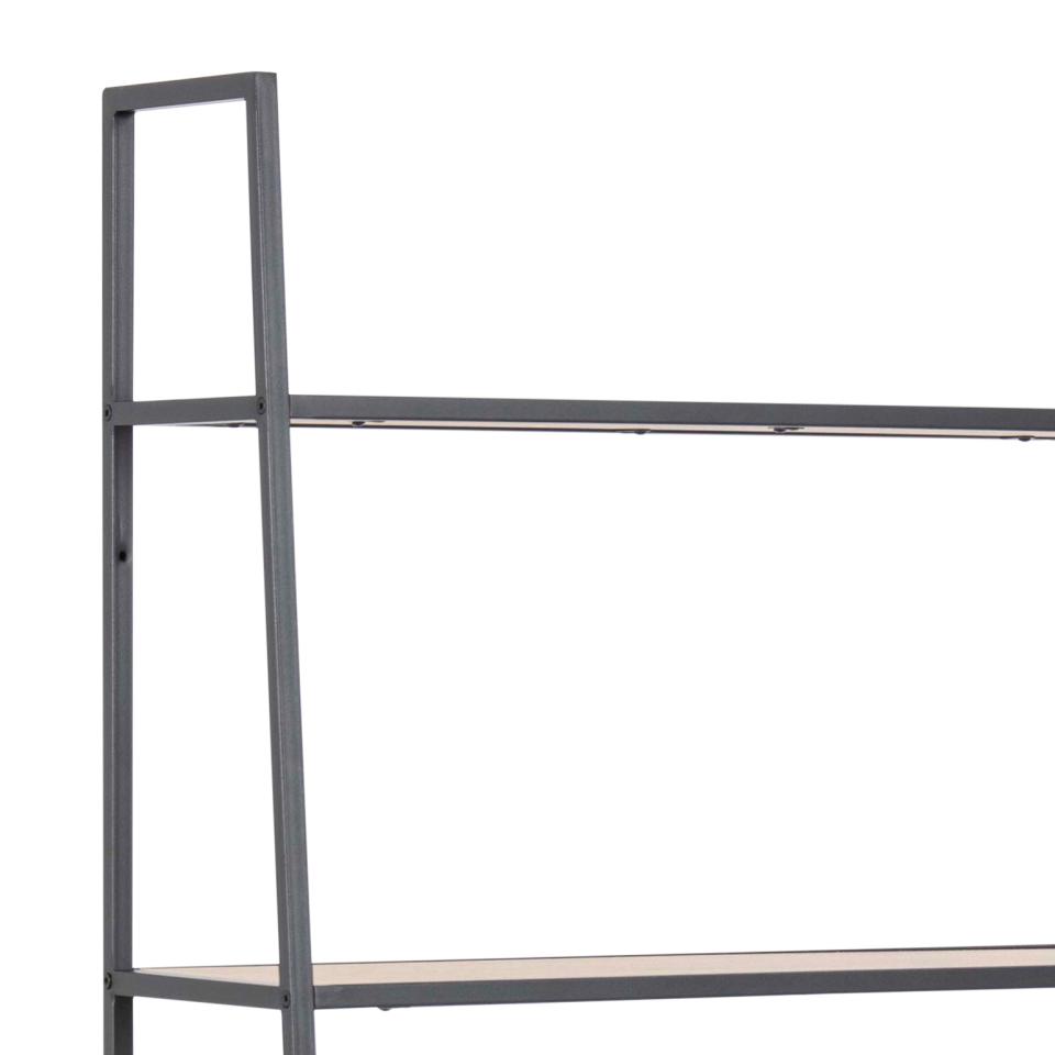 Seaford Angle Bookcase Wall Shelving Unit In Oak 77x36x175 cm