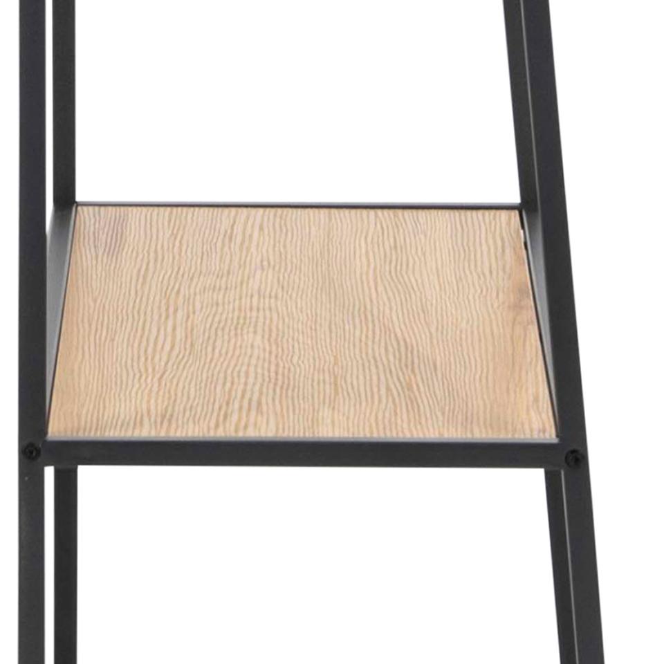 Seaford Angle Bookcase Wall Shelving Unit In Oak 77x36x175 cm