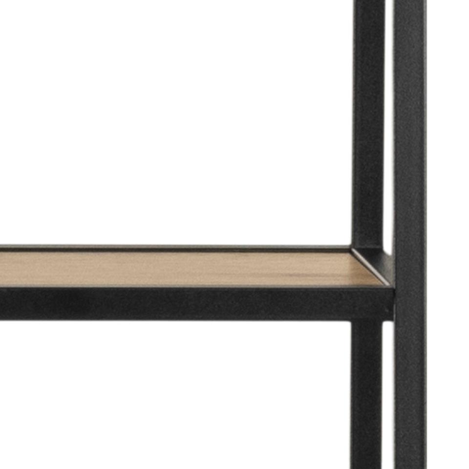 Seaford Angle Bookcase Wall Shelving Unit With Drawer In Oak 77x36x175 cm