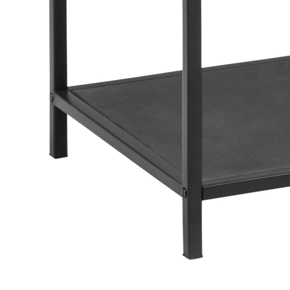 Seaford Bookcase Free Standing Shelving Unit In Black 35x37x120 cm