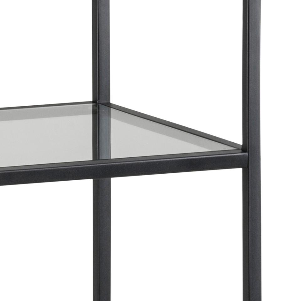 Seaford Bookcase Free Standing Shelving Unit In Black 35x37x120 cm