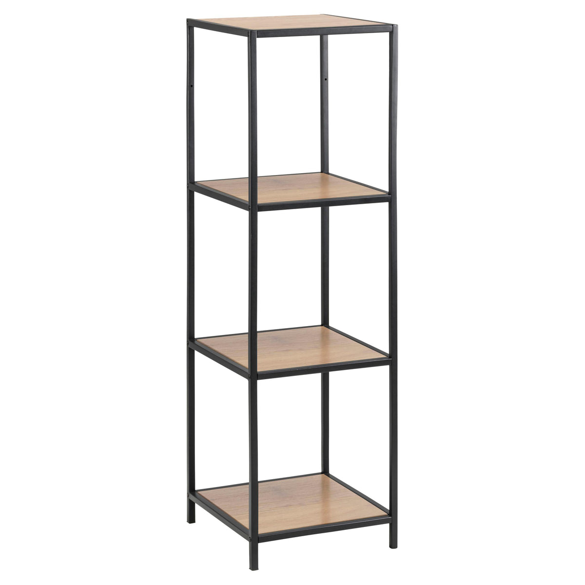 Seaford Bookcase Free Standing Shelving Unit In Oak 35x37x120 cm