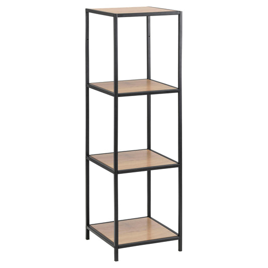 Seaford Bookcase Free Standing Shelving Unit In Oak 35x37x120 cm
