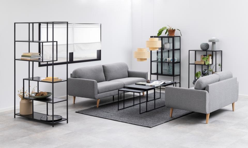 Seaford Large Bookcase Shelving Storage Unit In Black 114x35x185 cm