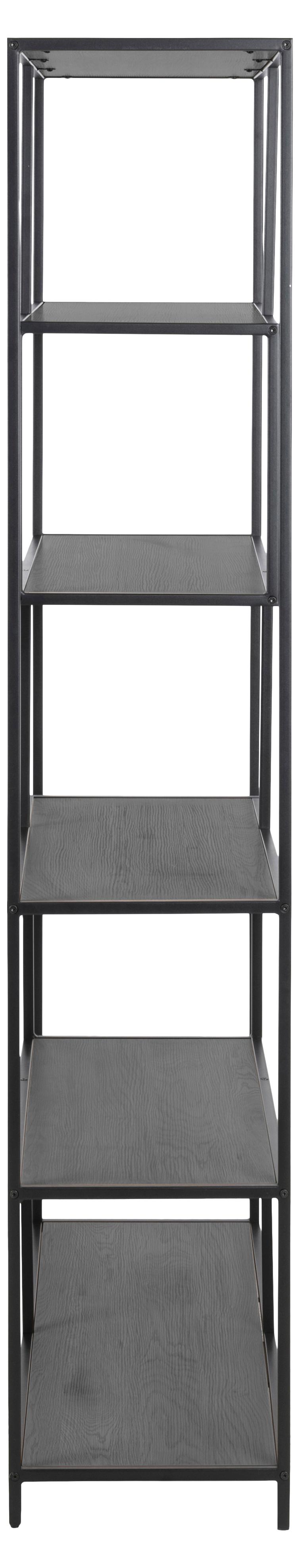Seaford Large Bookcase Shelving Storage Unit In Black 114x35x185 cm