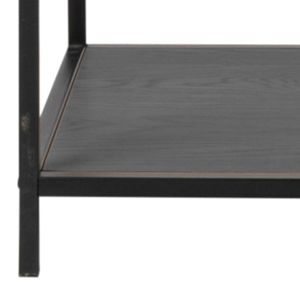 Seaford Large Bookcase Shelving Storage Unit In Black 114x35x185 cm