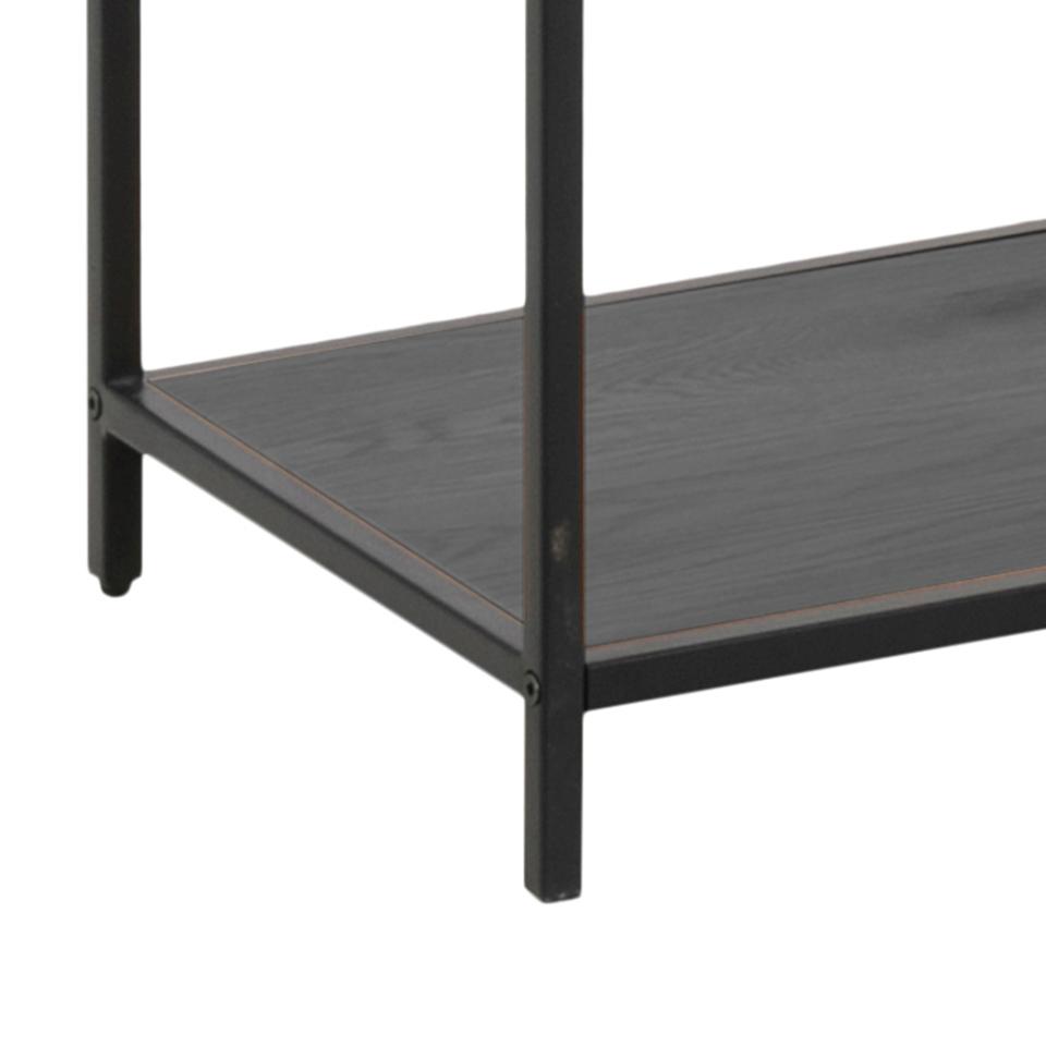 Seaford Large Bookcase Shelving Storage Unit In Black 114x35x185 cm